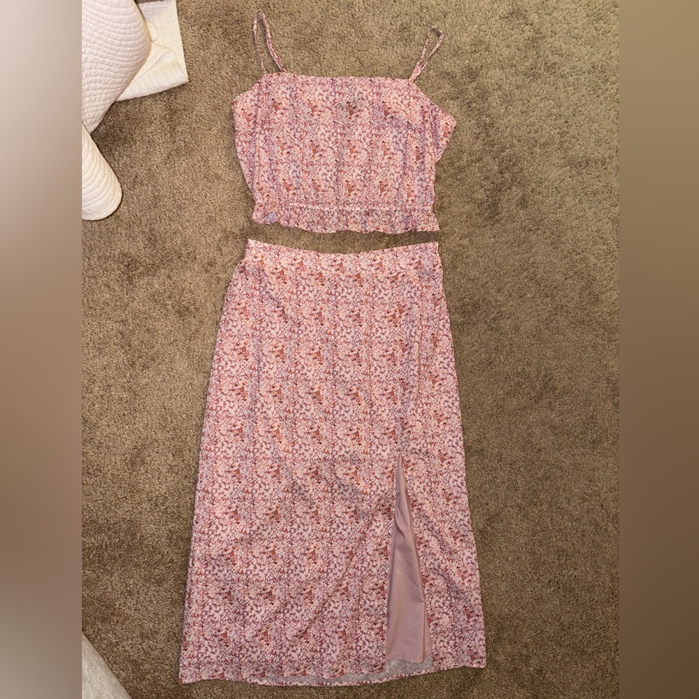 Lucy Paris Pink Floral Midi Set